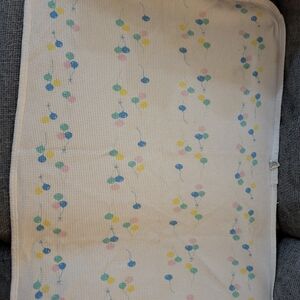 Baby Morgan Cotton Blanket Thermal Waffle Weave Pastel Balloons Vintage USA Cozy